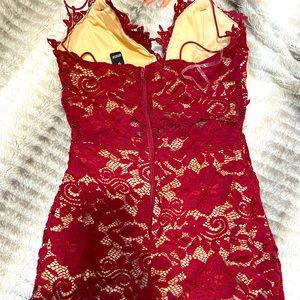 Spaghetti strap red dress